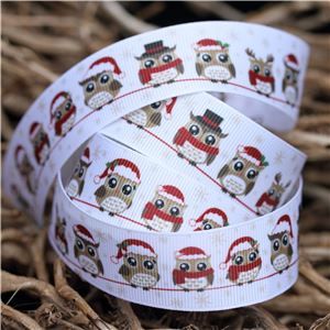 Christmas Owl Ribbon - Owls on Line